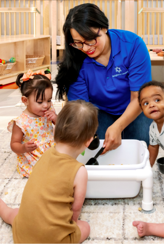 Brighton Center Therapist with Young Toddler Performing Occupational Therapy